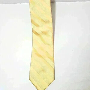 Croft&Barrow tie yellow polyester gold mustard stripe pattern casual boho